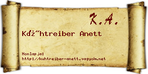 Kühtreiber Anett névjegykártya